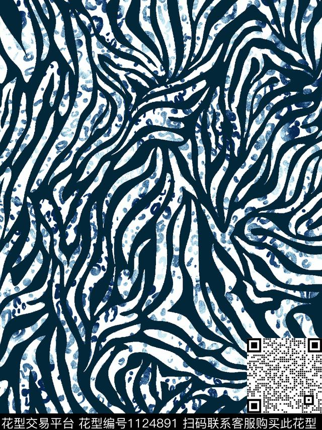 动物豹纹水纹.jpg - 1124891 - 渐变 动物纹 中国 - 传统印花花型 － 女装花型设计 － 瓦栏