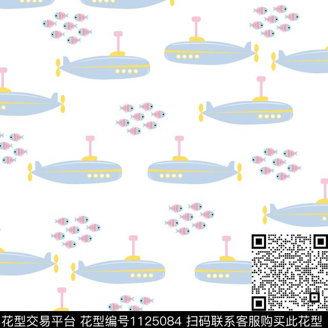 未标题-1.jpg - 1125084 - 童装 卡通 海洋元素 - 数码印花花型 － 童装花型设计 － 瓦栏