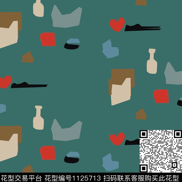 复古抽象几何传统印花花型下载（图片编号: 1125713） - 瓦栏（Walan）