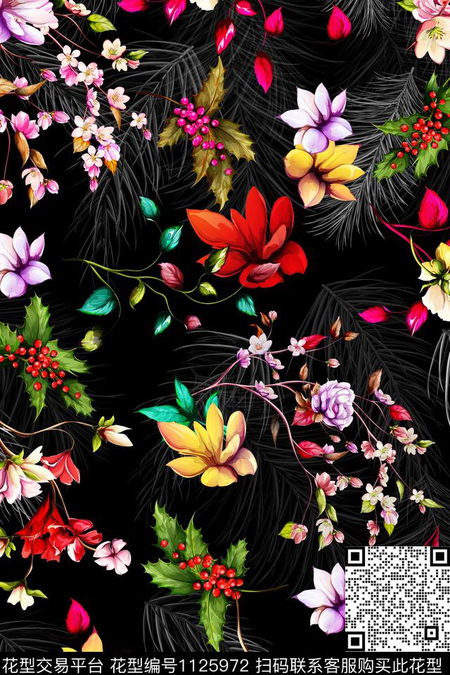 2018-9-30.jpg - 1125972 - 抽象花卉 手绘 木兰花 - 数码印花花型 － 女装花型设计 － 瓦栏