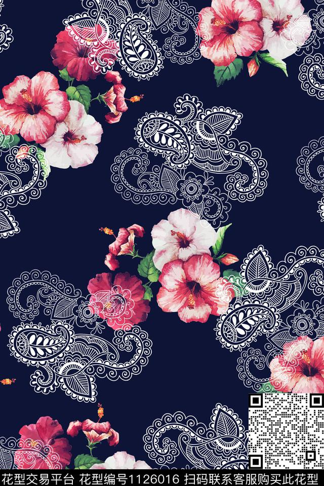 民族风花卉.jpg - 1126016 - 数码花型 热带花型 手绘花卉 - 数码印花花型 － 女装花型设计 － 瓦栏