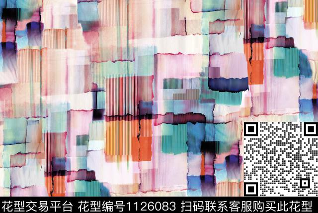 0928-a.jpg - 1126083 - 数码花型 抽象 几何 - 数码印花花型 － 女装花型设计 － 瓦栏