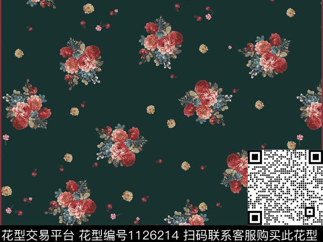 52.jpg - 1126214 - 手绘花卉 抽象 小碎花 - 数码印花花型 － 女装花型设计 － 瓦栏