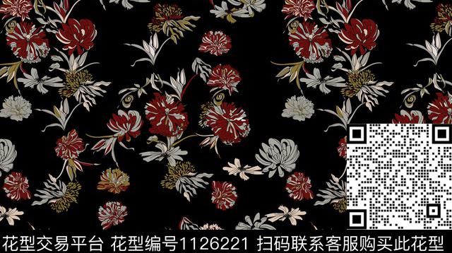 18.jpg - 1126221 - 手绘花卉 抽象 分形 - 传统印花花型 － 女装花型设计 － 瓦栏