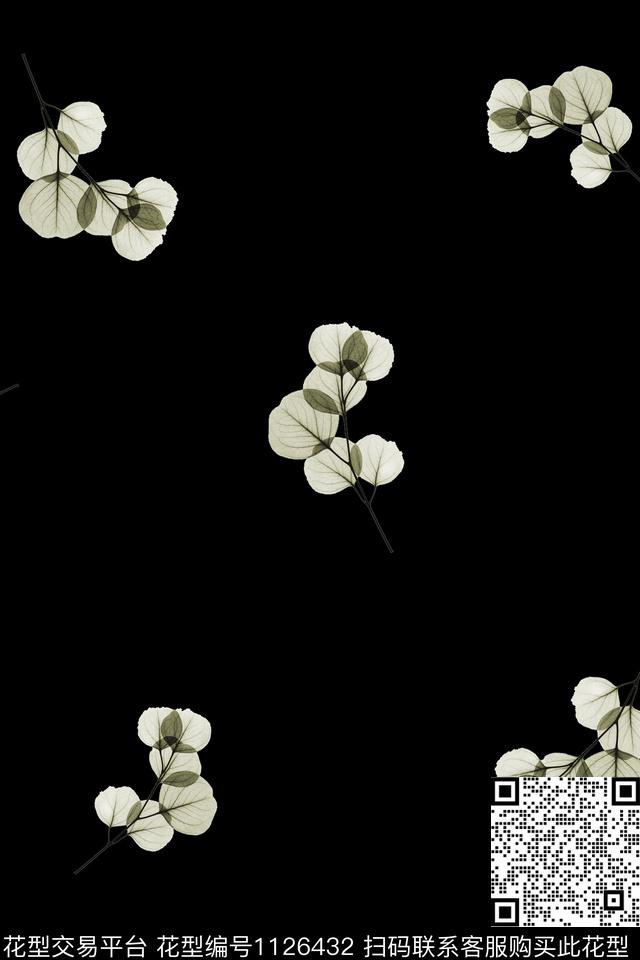 A181004.jpg - 1126432 - 数码花型 黑底花卉 民族风 - 数码印花花型 － 女装花型设计 － 瓦栏