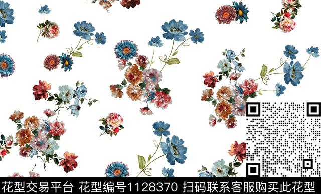 124.jpg - 1128370 - 手绘玫瑰 手绘花卉 春夏花型 - 传统印花花型 － 女装花型设计 － 瓦栏