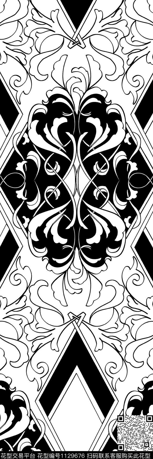 插画4.1.jpg - 1129676 - 欧洲 北欧 哥特 - 传统印花花型 － 男装花型设计 － 瓦栏