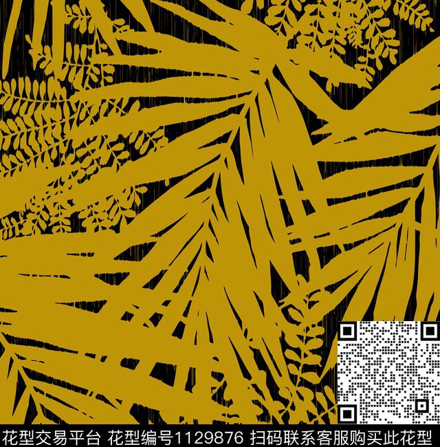02.jpg - 1129876 - 墙纸 黑白花型 绿植树叶 - 数码印花花型 － 墙纸花型设计 － 瓦栏
