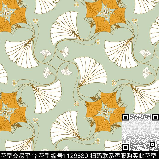 插画5.jpg - 1129889 - 金色 几何 树林 - 传统印花花型 － 女装花型设计 － 瓦栏