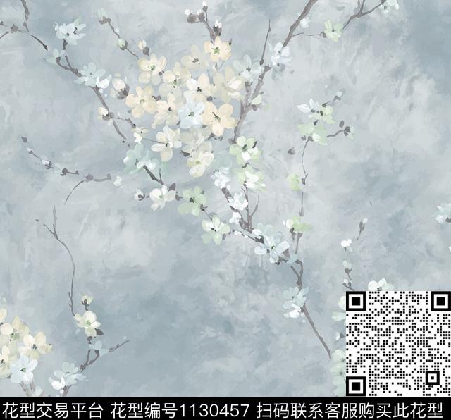 025.jpg - 1130457 - 手绘花卉 抽象 植物 - 数码印花花型 － 墙纸花型设计 － 瓦栏