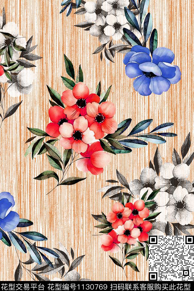 45.jpg - 1130769 - 数码花型 大牌风 花卉 - 数码印花花型 － 女装花型设计 － 瓦栏