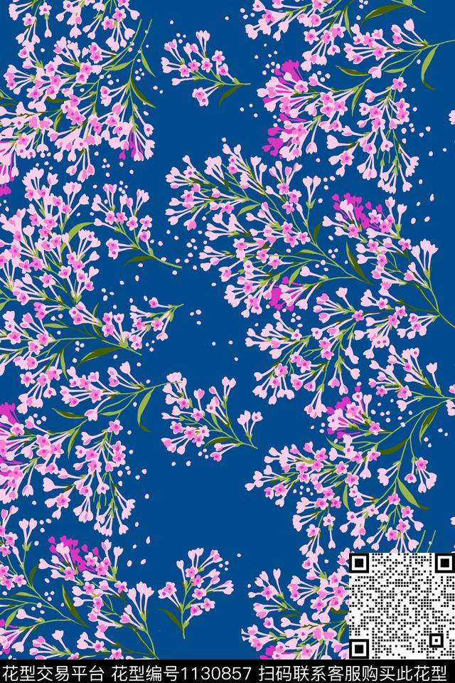 1810142.jpg - 1130857 - 女装 花卉 小花枝 - 传统印花花型 － 女装花型设计 － 瓦栏