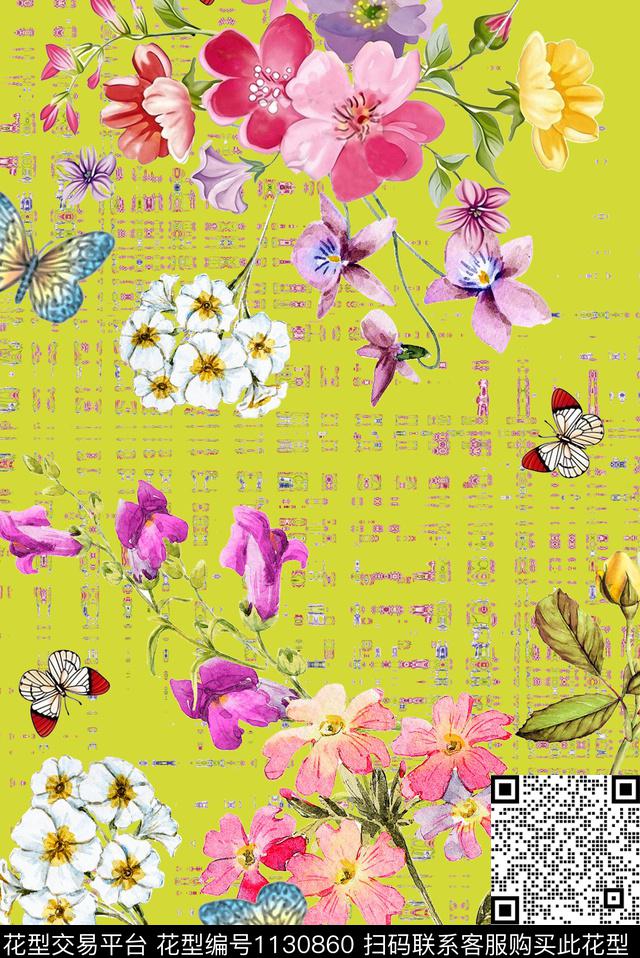 1810143.jpg - 1130860 - 数码花型 女装 花卉 - 数码印花花型 － 女装花型设计 － 瓦栏