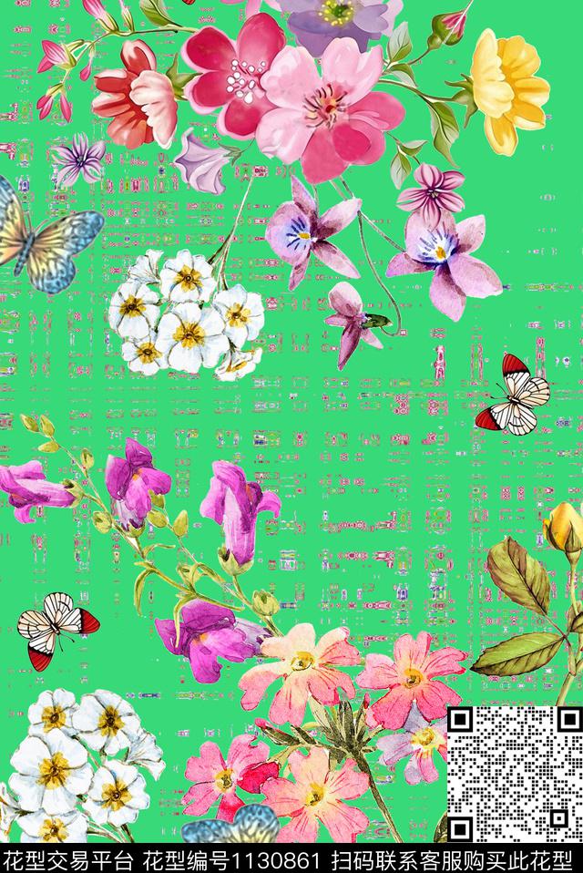 1810143-1.jpg - 1130861 - 数码花型 女装 花卉 - 数码印花花型 － 女装花型设计 － 瓦栏