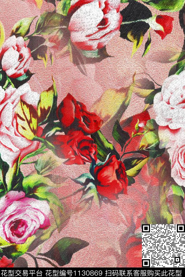 1810146.jpg - 1130869 - 数码花型 女装 花卉 - 传统印花花型 － 女装花型设计 － 瓦栏