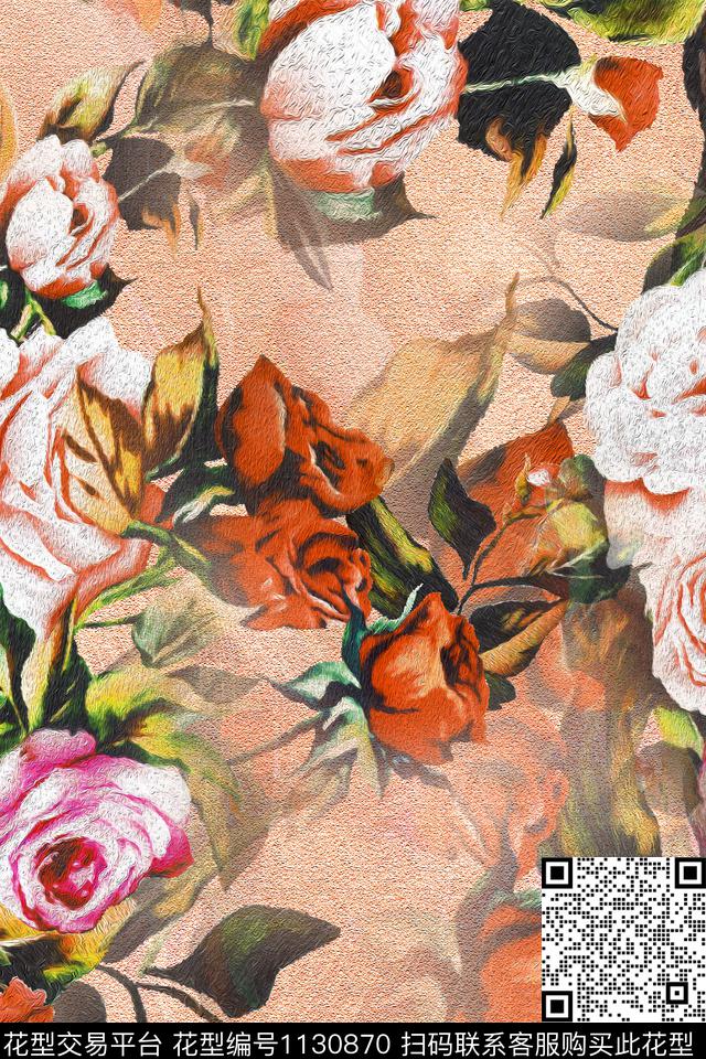 1810146-1.jpg - 1130870 - 数码花型 女装 花卉 - 传统印花花型 － 女装花型设计 － 瓦栏