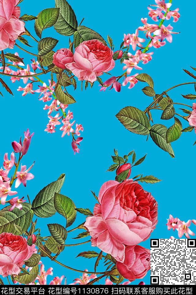 1810149.jpg - 1130876 - 数码花型 女装 花卉 - 数码印花花型 － 女装花型设计 － 瓦栏