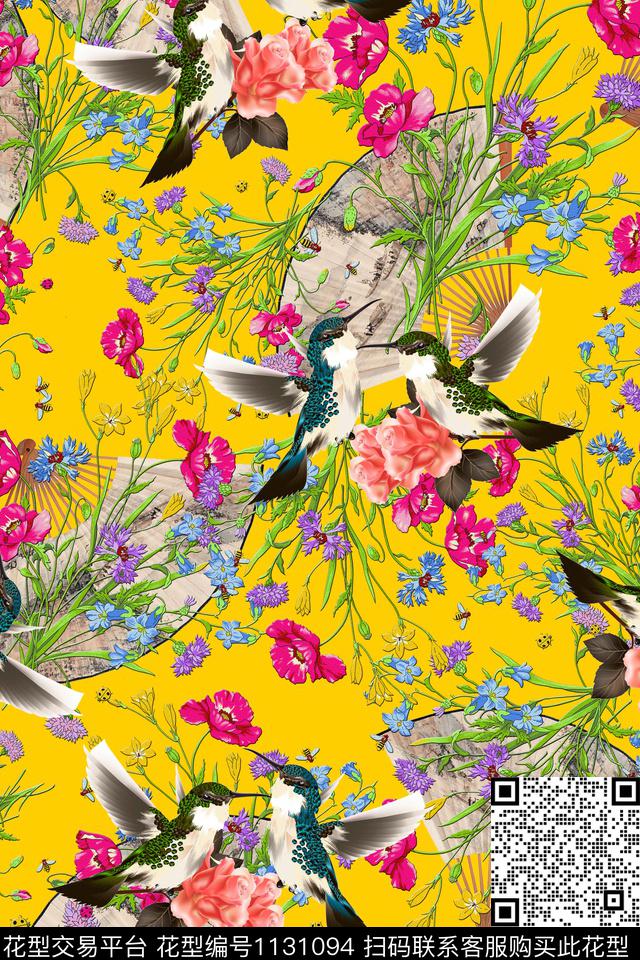 181006.jpg - 1131094 - 数码花型 彩底花卉 文艺 - 数码印花花型 － 女装花型设计 － 瓦栏