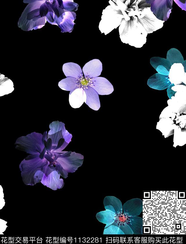 WL-1809B011.jpg - 1132281 - 大牌风 数码花型 花卉 - 数码印花花型 － 女装花型设计 － 瓦栏