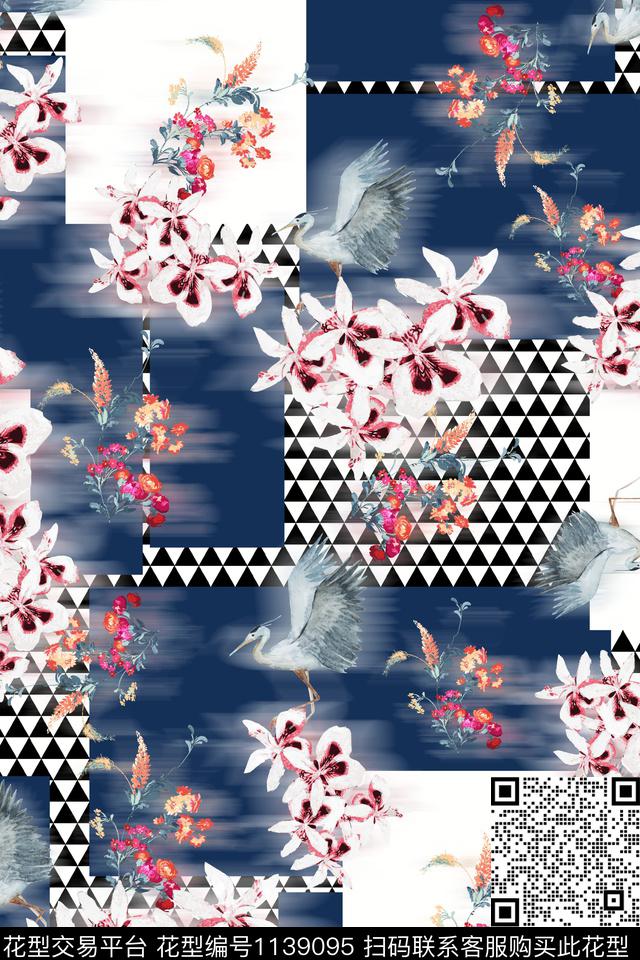 格子数码花型几何数码印花花型下载（图片编号: 1139095） - 瓦栏（Walan）