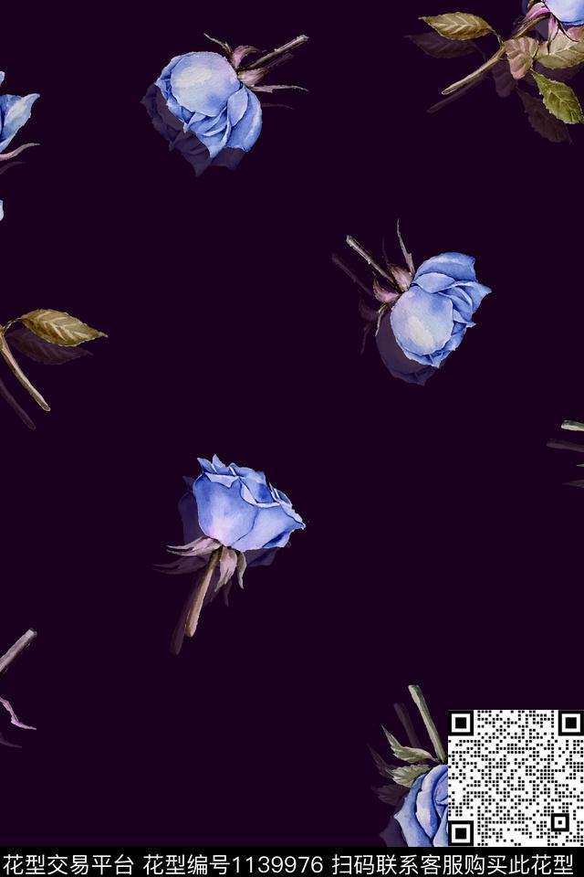 数码花型女装花卉数码印花花型下载（图片编号: 1139976） - 瓦栏（Walan）