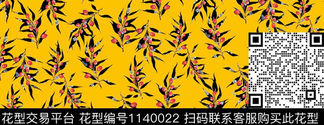 374.jpg - 1140022 - 春夏花型 植物 手绘花卉 - 传统印花花型 － 女装花型设计 － 瓦栏