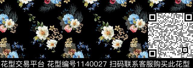 379.jpg - 1140027 - 复古 春夏花型 手绘花卉 - 传统印花花型 － 女装花型设计 － 瓦栏