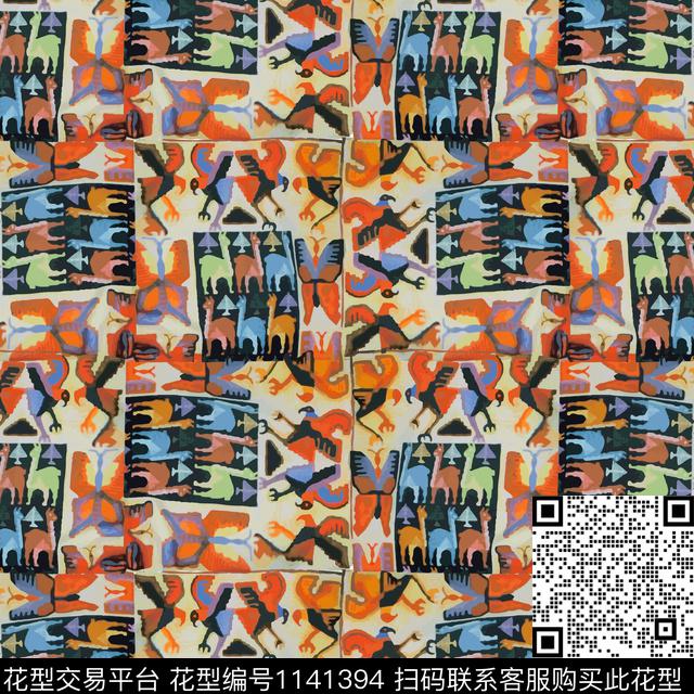 x-5.jpg - 1141394 - 纹理 抽象 数码花型 - 数码印花花型 － 女装花型设计 － 瓦栏