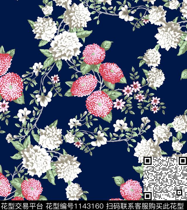 秋冬花型绿植树叶数码花型数码印花花型下载（图片编号: 1143160） - 瓦栏（Walan）