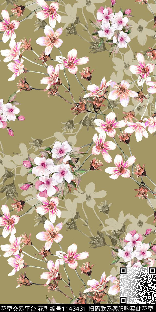 1811113-3.jpg - 1143431 - 数码花型 花卉 彩地花卉 - 数码印花花型 － 女装花型设计 － 瓦栏
