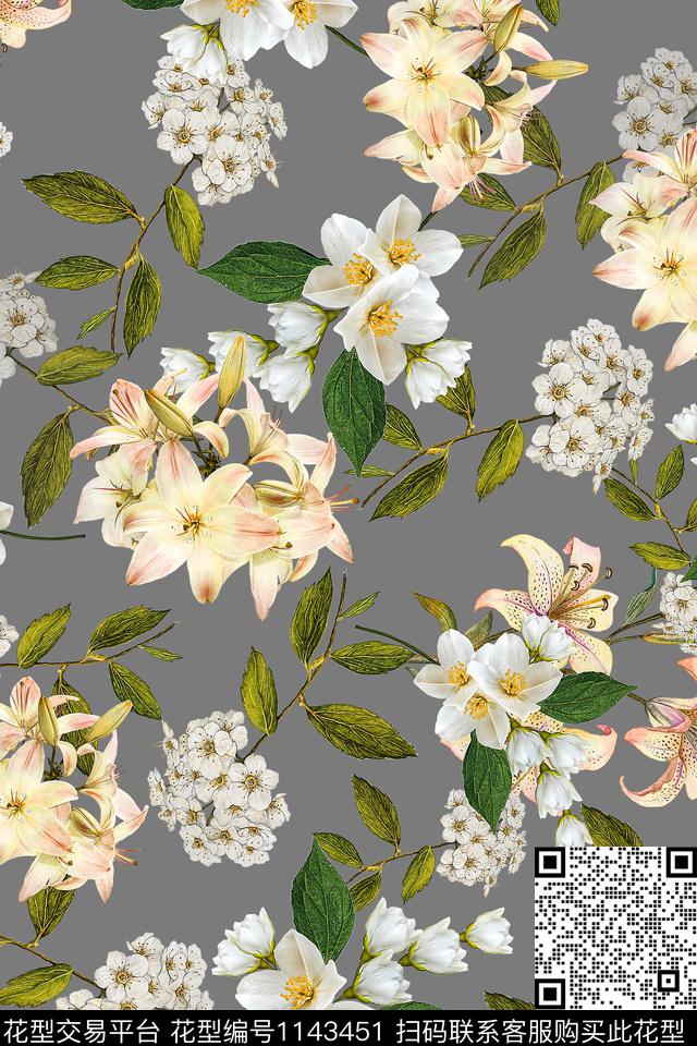 1811116-2.jpg - 1143451 - 数码花型 花卉 彩地花卉 - 数码印花花型 － 女装花型设计 － 瓦栏