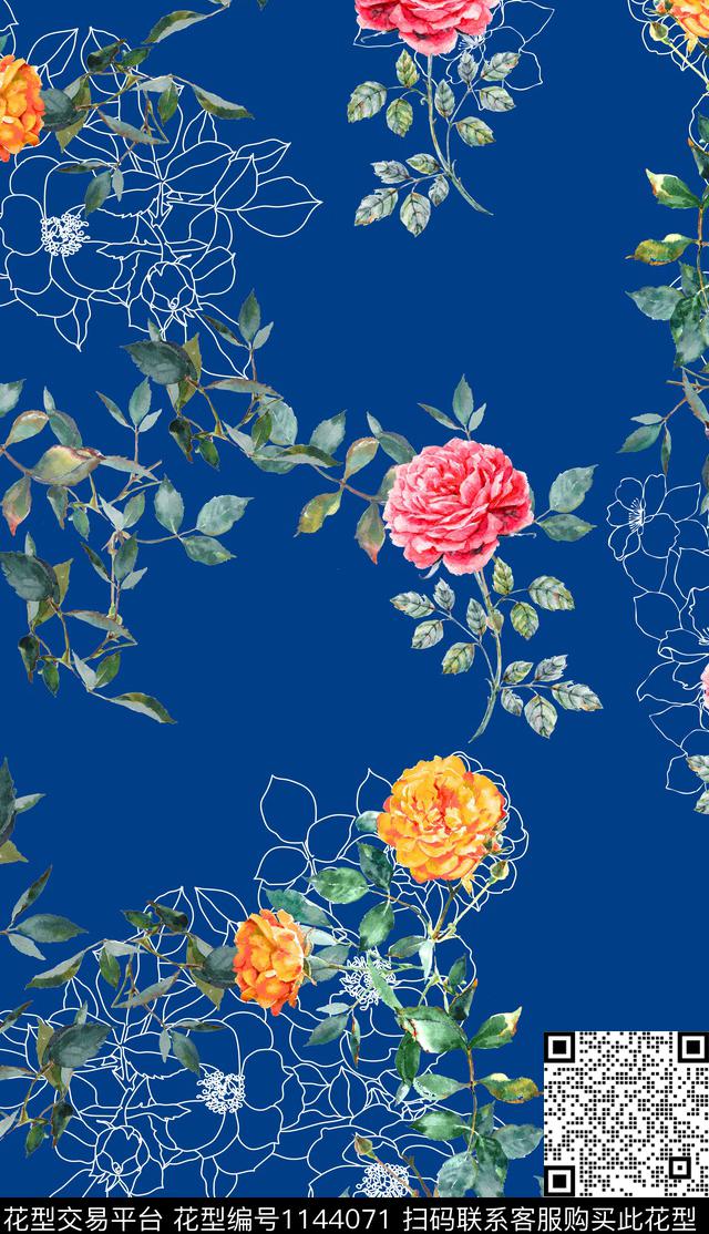 426.jpg - 1144071 - 大牌风 手绘花卉 复古 - 传统印花花型 － 女装花型设计 － 瓦栏