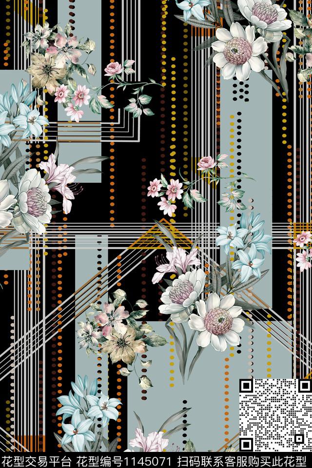 H13.jpg - 1145071 - 秋冬花型 复古 小碎花 - 数码印花花型 － 女装花型设计 － 瓦栏