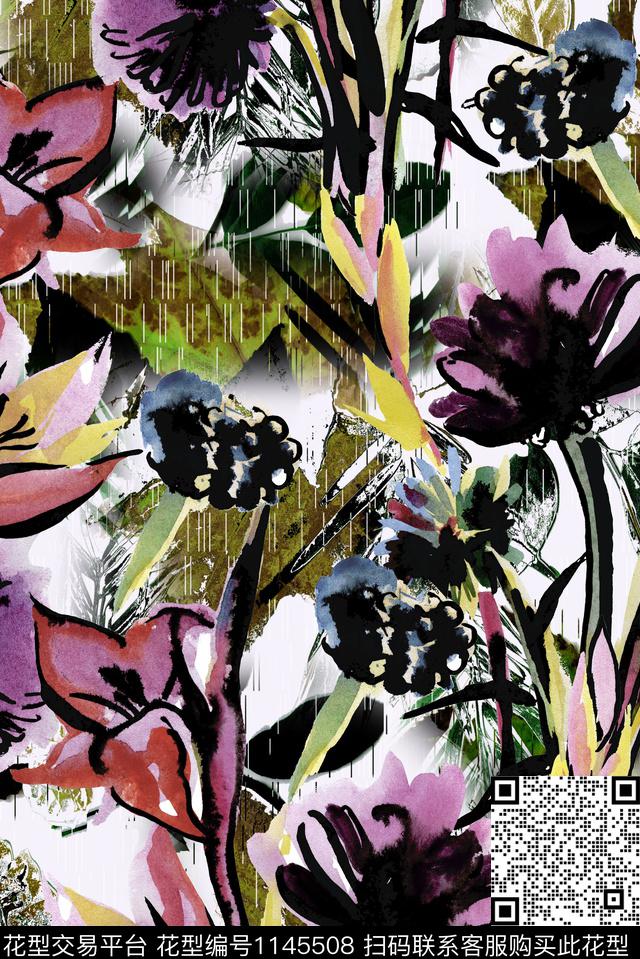 AG1811-2.jpg - 1145508 - 抽象 秋冬花型 复古 - 数码印花花型 － 女装花型设计 － 瓦栏