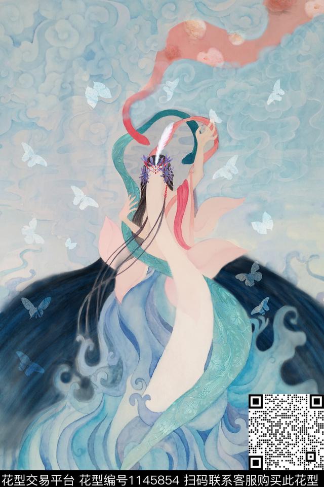 人物数码花型民族风传统印花花型下载（图片编号: 1145854） - 瓦栏（Walan）