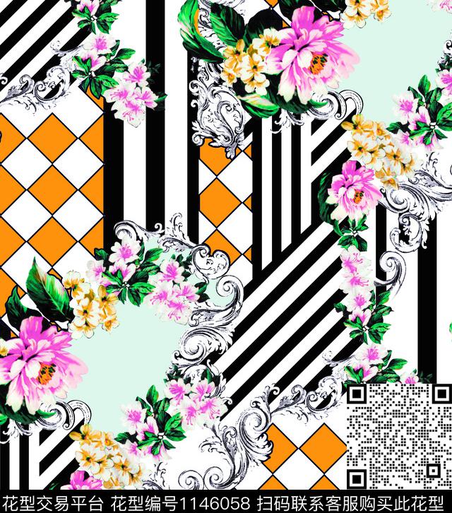 101401-14.jpg - 1146058 - 抽象 风格化花卉 大牌风 - 数码印花花型 － 女装花型设计 － 瓦栏