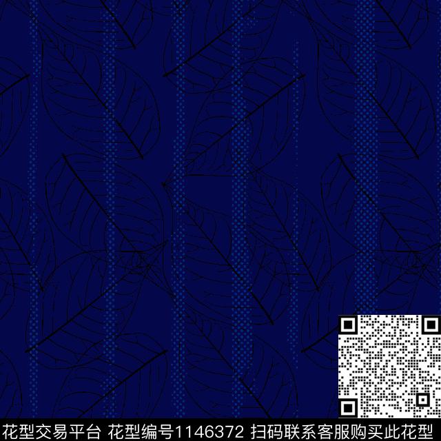 050-1.tif - 1146372 - 大牌风 几何 叶子机理 - 传统印花花型 － 男装花型设计 － 瓦栏