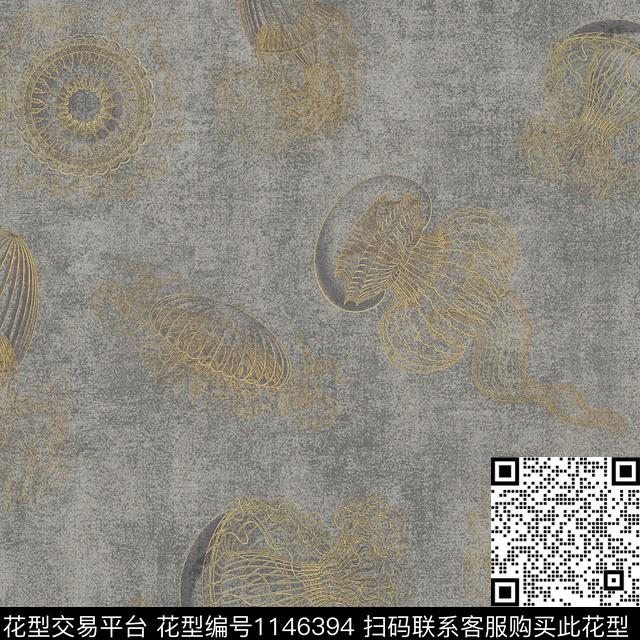 海藻.jpg - 1146394 - 肌理 素雅 海藻 - 数码印花花型 － 墙纸花型设计 － 瓦栏