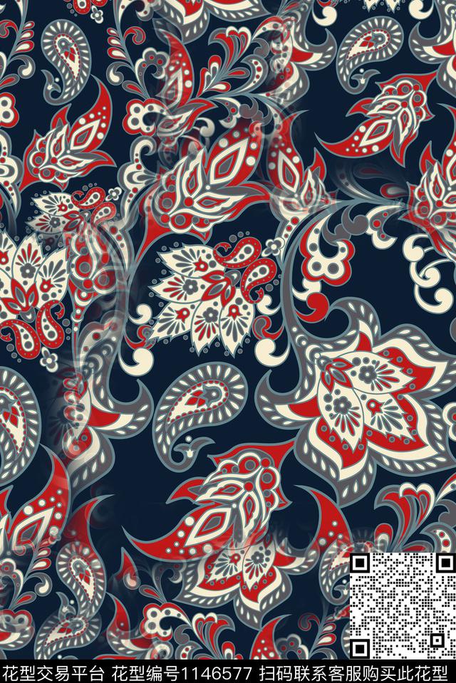 AG1811-7.jpg - 1146577 - 秋冬花型 复古 民族风 - 数码印花花型 － 女装花型设计 － 瓦栏
