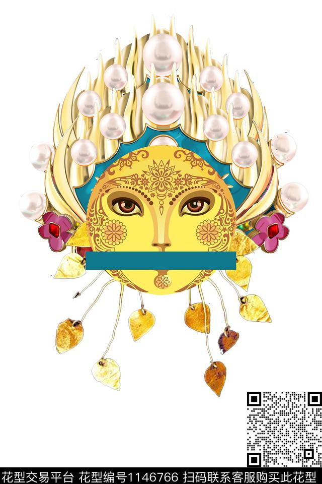 太阳脸2.jpg - 1146766 - 抽象 碰撞 新款 - 数码印花花型 － 女装花型设计 － 瓦栏