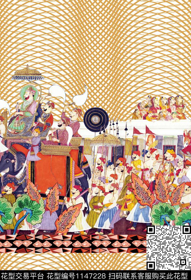 大牌风数码花型格子数码印花花型下载（图片编号: 1147228） - 瓦栏（Walan）
