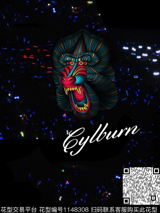 大牌风动物男装数码印花花型下载（图片编号: 1148308） - 瓦栏（Walan）
