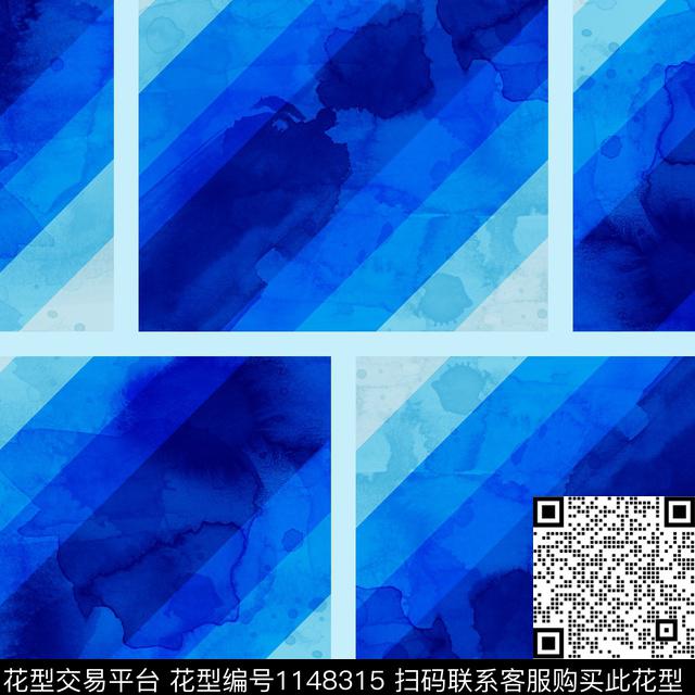00971.jpg - 1148315 - 水彩 抽象 条纹 - 数码印花花型 － 泳装花型设计 － 瓦栏