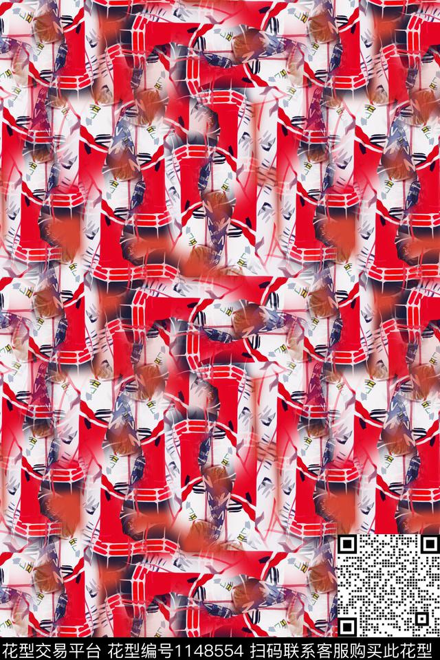 181115-径庭迷彩-8-00.jpg - 1148554 - 迷彩图案 径庭迷彩 抽象 - 数码印花花型 － 女装花型设计 － 瓦栏