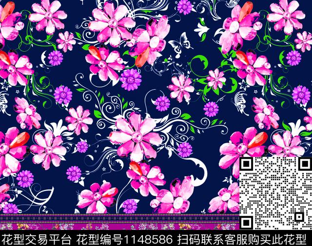 ST-2011125-1.jpg - 1148586 - 定位花 动物 大牌风 - 数码印花花型 － 女装花型设计 － 瓦栏
