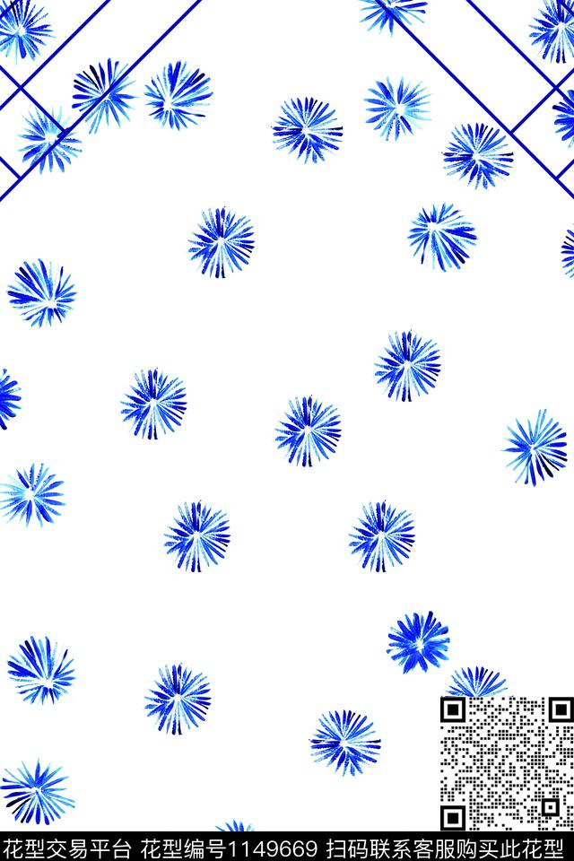 18112702.jpg - 1149669 - 抽象 格子 几何 - 数码印花花型 － 女装花型设计 － 瓦栏