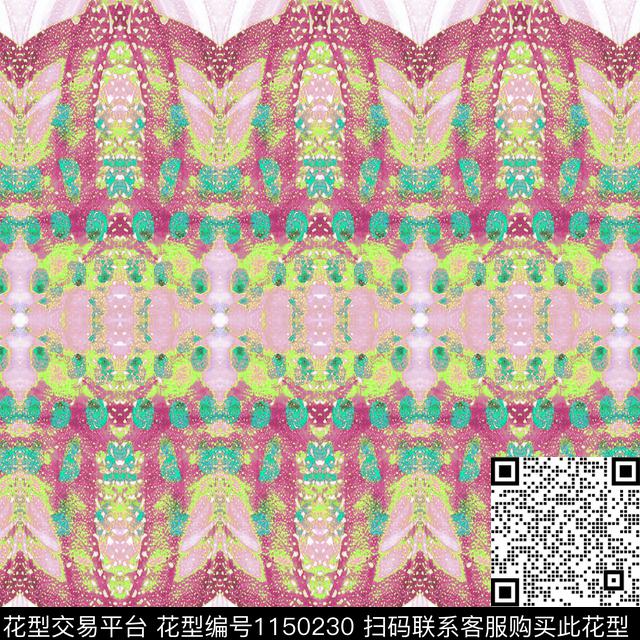21_0001_2.jpg - 1150230 - 定位花 数码花型 几何 - 数码印花花型 － 床品花型设计 － 瓦栏