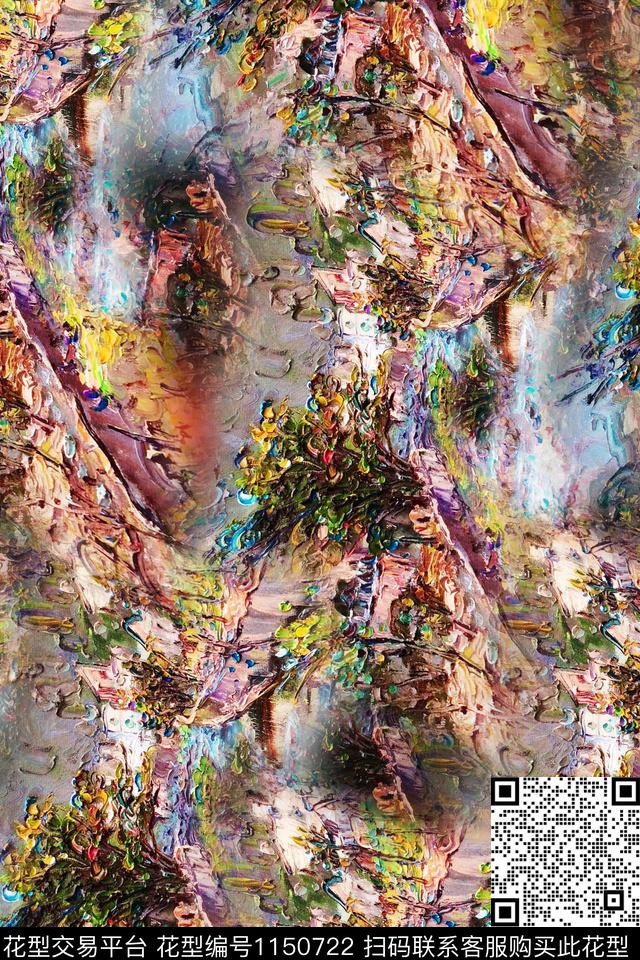 YuA8k005-f.jpg - 1150722 - 油画花型 抽象 肌理 - 传统印花花型 － 女装花型设计 － 瓦栏