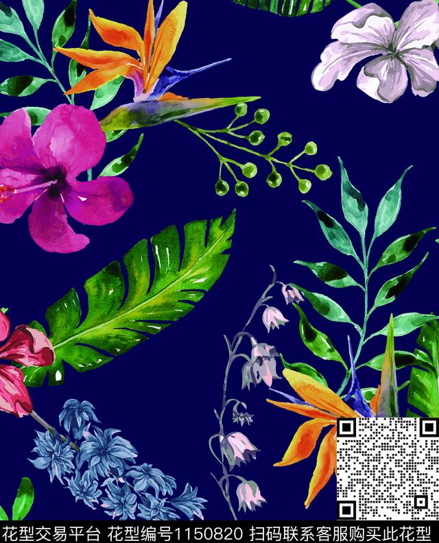 1144.jpg - 1150820 - 大牌风 热带花型 花卉 - 数码印花花型 － 女装花型设计 － 瓦栏