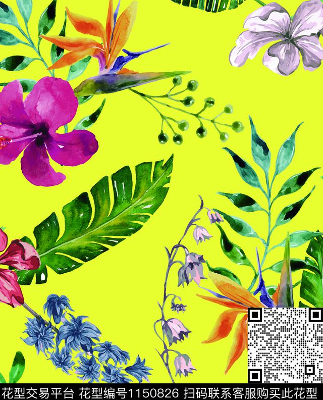 1144-7.jpg - 1150826 - 大牌风 热带花型 花卉 - 数码印花花型 － 女装花型设计 － 瓦栏